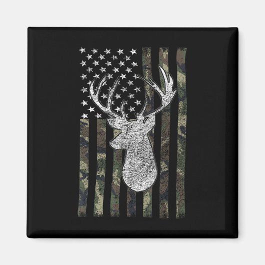 Aimant Whitetail Buck Deer Hunting American Camouflage US (Devant)