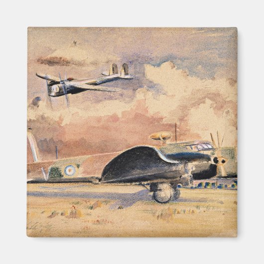 Aimant Whitley Bombers Sunning, oeuvre de Paul Nash (Devant)