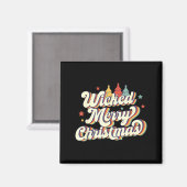 Aimant Wicked Merry Christmas Retro Groovy New England Xm (Recto/Verso)