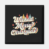 Aimant Wicked Merry Christmas Retro Groovy New England Xm (Devant)