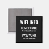 Aimant WiFi Détails Simple Blanc Typographique Noir (Recto/Verso)