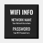 Aimant WiFi Détails Simple Blanc Typographique Noir (Devant)