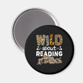 Aimant Wild About Reading Books And Bookworm Library (Recto/Verso)