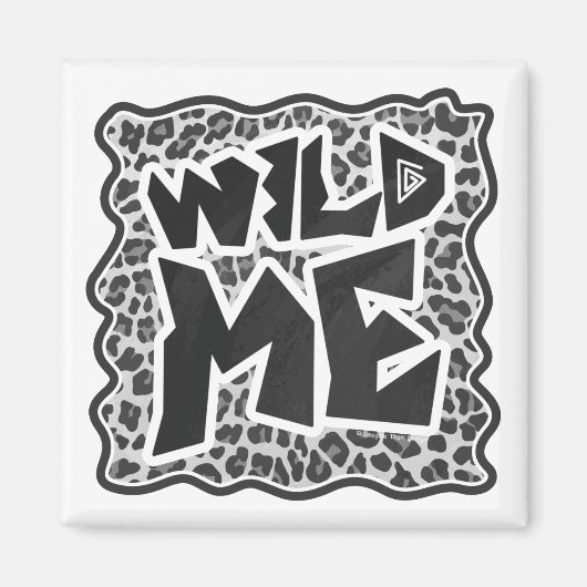 Aimant Wild Me Leopard blanc et noir (Devant)