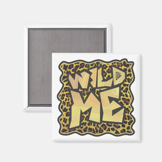 Aimant Wild Me Leopard Brown et jaune (Recto/Verso)