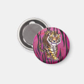 Aimant Wild Me Tiger noir et rose (Recto/Verso)