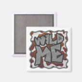 Aimant Wild me Vache Brown et blanche Impression (Recto/Verso)