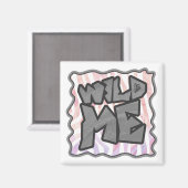 Aimant Wild Me Zebra rose et blanc (Recto/Verso)