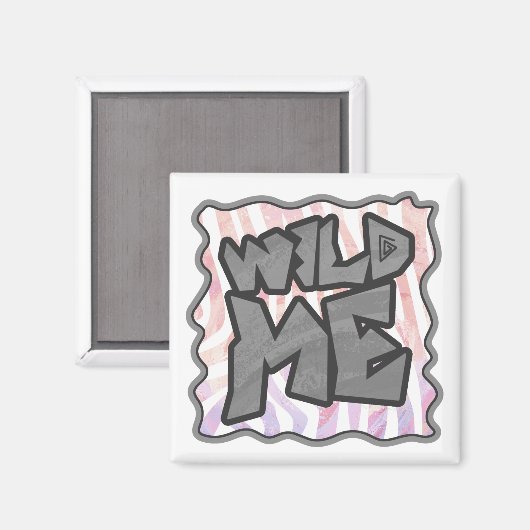 Aimant Wild Me Zebra rose et blanc (Recto/Verso)
