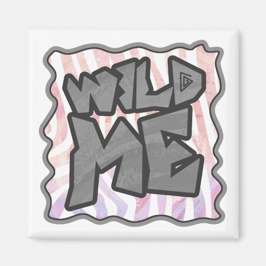 Aimant Wild Me Zebra rose et blanc (Devant)