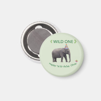 Aimant Wild One Elephant Birthday Keepsake