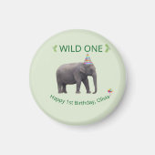 Aimant Wild One Elephant Birthday Keepsake (Devant)