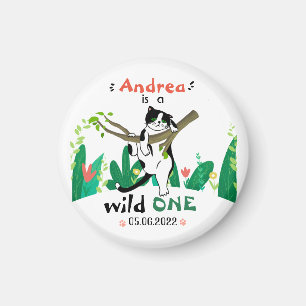 Aimant Wild One Greenery Safari Kitty Chat 1er anniversai