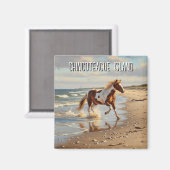 Aimant Wild Pony in Chincoteague Island Virginia Travel (Recto/Verso)