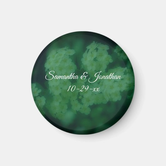 Aimant Wild Rose Flowers Personalized Wedding  (Devant)