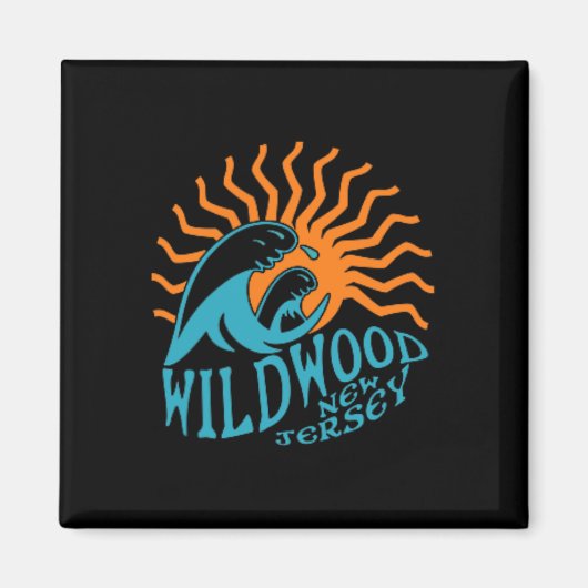 Aimant Wildwood New Jersey Beach Front Et Back (Devant)