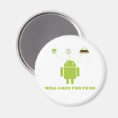 Aimant Will Code For Food (Développeur Logiciel Android) (Recto/Verso)