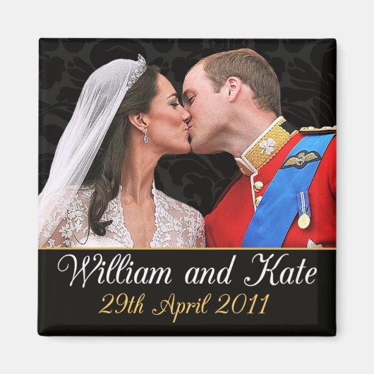 Aimant William et Kate le Mariage royal baiser (Devant)