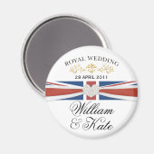 Aimant William & Kate - Mariage royal cadeau commémoratif (Recto/Verso)