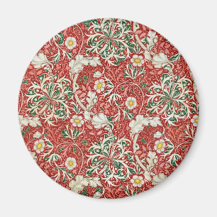 Aimant William Morris Algue Antique Fleur Rouge Vert