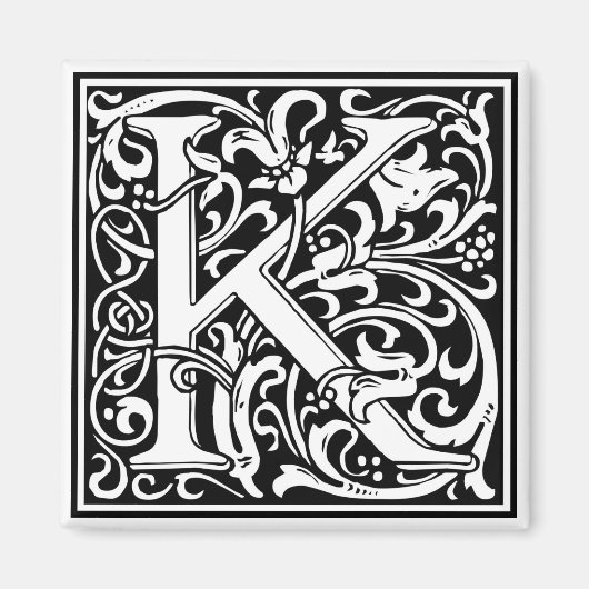 Aimant William Morris Alphabet "K" (Devant)