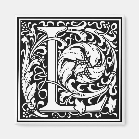 Aimant William Morris Alphabet "L" (Devant)