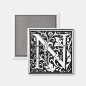 Aimant William Morris Alphabet "N" (Recto/Verso)