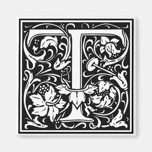 Aimant William Morris Alphabet "T" (Devant)