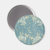 Aimant William Morris Classique Tulipe Bleu Floral (Recto/Verso)