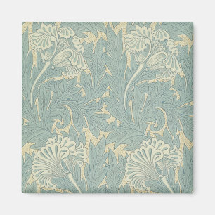 Aimant William Morris Classique Tulipe Bleu Floral