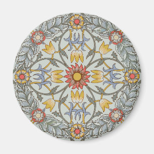 Aimant William Morris Floral Circle Flower Illustration