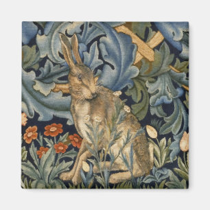 Aimant William Morris Forest Rabbit Floral Art