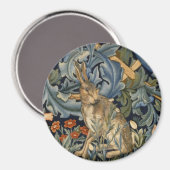Aimant William Morris Forest Rabbit Floral Art (Recto/Verso)
