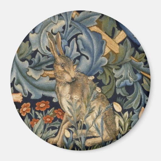 Aimant William Morris Forest Rabbit Floral Art (Devant)