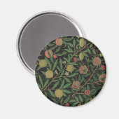 Aimant William Morris grenade Fruit noir (Recto/Verso)