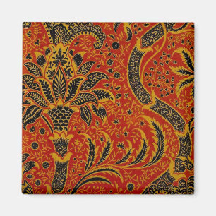 Aimant William Morris Inde Floral rouge