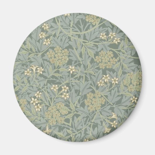 Aimant William Morris Jasmine Bleu Vert Art Botanique (Devant)
