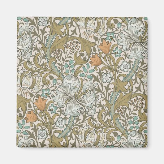 Aimant William Morris Lys Bleu Doré Classique (Devant)