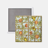 Aimant William Morris oiseaux et fleurs motif (Recto/Verso)