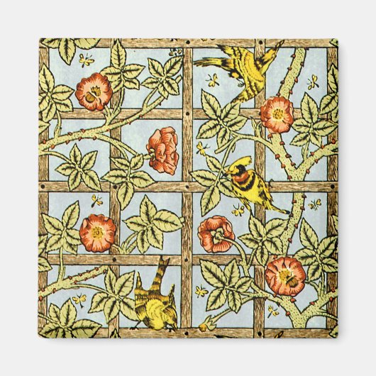 Aimant William Morris oiseaux et fleurs motif (Devant)