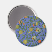 Aimant William Morris Pomegranate Bleu papier peint color (Recto/Verso)