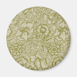 Aimant William Morris Poppy Classic Floral Green
