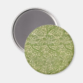 Aimant William Morris Rose & Chardon Floral Vert (Recto/Verso)