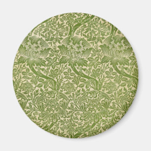 Aimant William Morris Rose et chardon vert floral