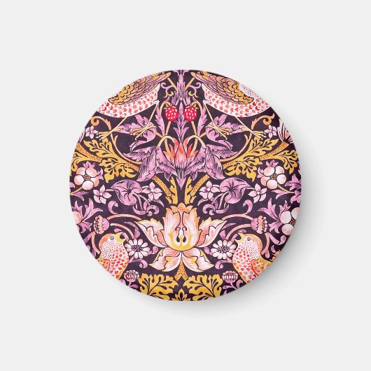Aimant William Morris Strawberry Thief Version violette (Devant)