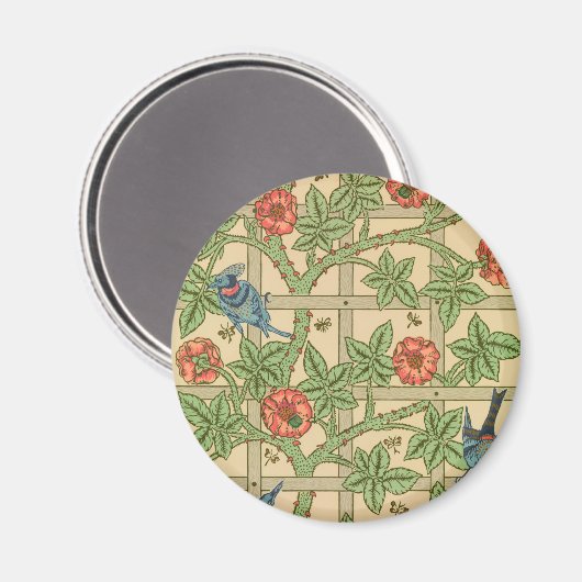 Aimant William Morris Trellis Design classique de papier  (Recto/Verso)