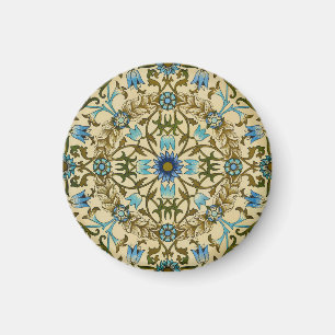 Aimant William Morris Vintage Blue Motif Sans Couture