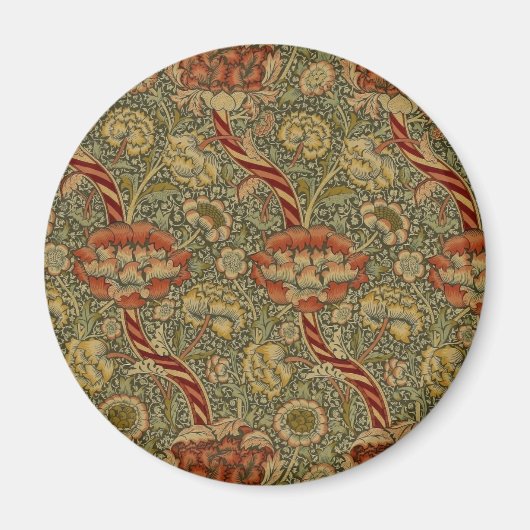 Aimant William Morris Wandle Anglais Floral Damask Design (Devant)