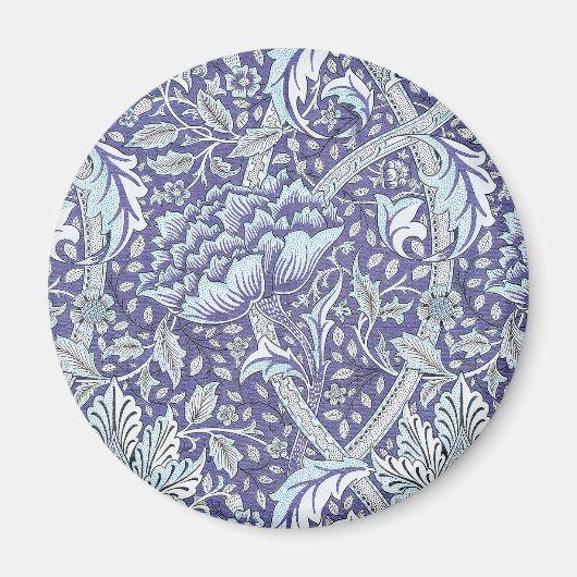 Aimant William Morris Windrush Motif Bleu Floral (Devant)