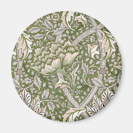 Aimant : William Morris Windrush Motif Vert : Vintage (Devant)